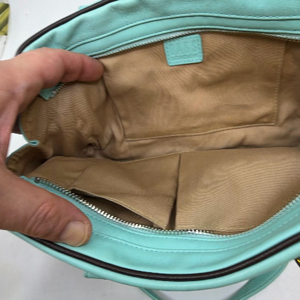 DAKS Boston Blue Leather Handbag - Picture 5 of 8